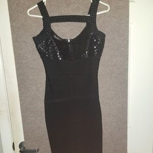 Sexy black bandage Bebe dress, size small, NWOT